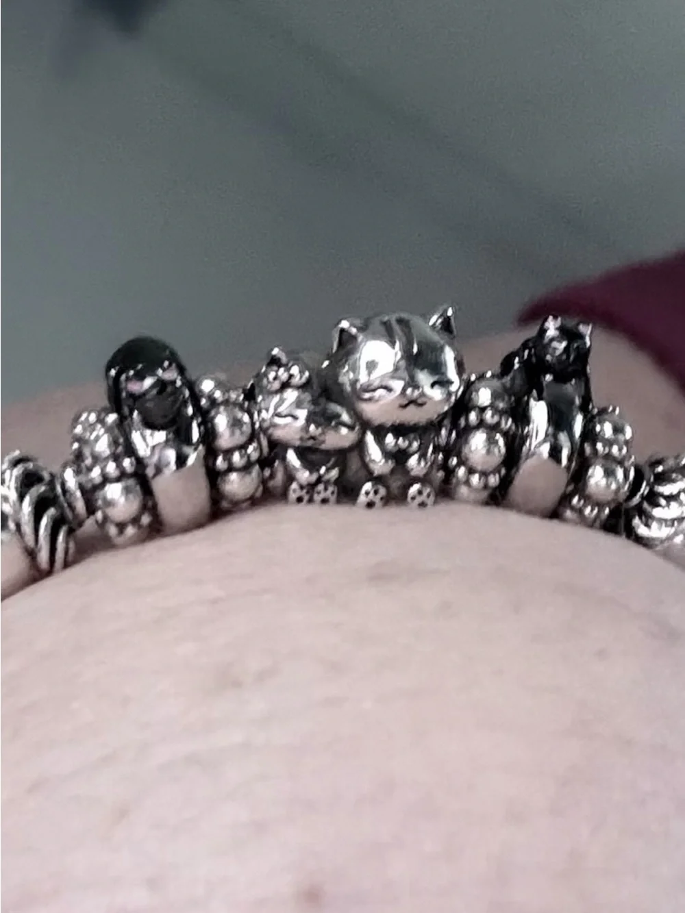 The Antheia Feline Charm Bracelet: A One-of-a-Kind Sterling Silver Exclusive#005